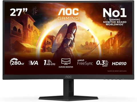 AOC C27G4ZXE 27 monitor gamingowy FHD, 280 Hz Fast VA, 1 ms GtG, HDR10, FreeSync Premium, czarny