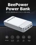BeePower Power Bank - BP-20 20000mAh 2.1A 2 x USB biały