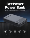 BeePower Power Bank - BP-20 20000mAh 2.1A 2 x USB czarny