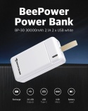 BeePower Power Bank - BP-30 30000mAh 2.1A 2 x USB biały