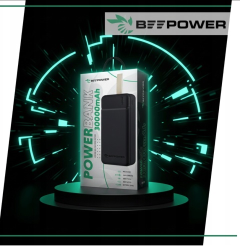 BeePower Power Bank - BP-30 30000mAh 2.1A 2 x USB czarny