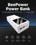 BeePower Power Bank - BP-30PD 30000mAh 22.5W PD USB-C + 2 x USB3.0 biały