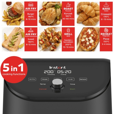 Instant Pot Frytkownica Air Frayer 6Qt Vortex Slim Blk EU