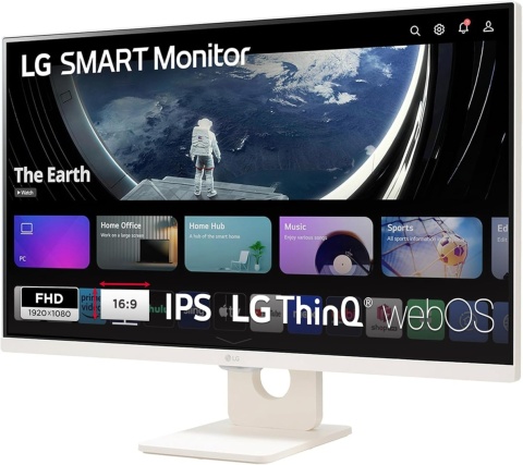 LG Electronics 32SR50F-W.AEU Full-HD Multimedia IPS-Monitor 32" (80 cm), 1920 x 1080, 16:9, 8 ms GtG, 60 Hz, sRGB, HDR10, webOS